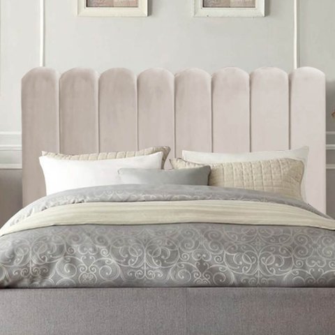 Cabeceira Estofada Alanis 90CM Solteiro Suede Bege - D A DECOR