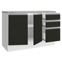 Ver imagem 2 de Balcão de Pia Glamy 2 Portas 3 Gavetas Branco/Preto Madesa