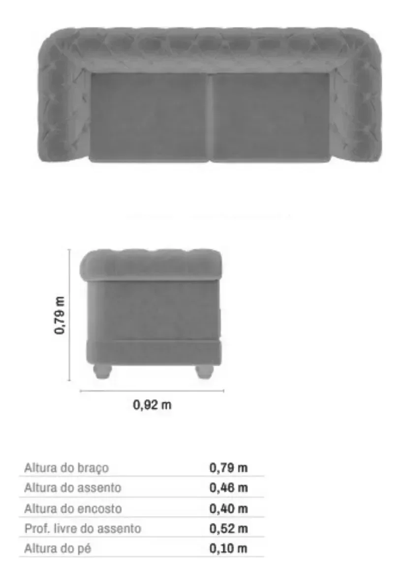 Ver imagem 7 de Sofá Fixo Helena 1,90m-tecido Sintético/acabamento Captonê