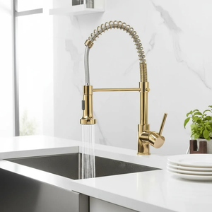 Torneira Gourmet Cozinha Alta Moderna Misturador Monocomando:dourada