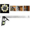 Kit Esquadro Nivel Combinado Régua Inox 12pol 300mm com Riscador - 2