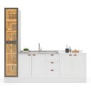 Ver imagem 4 de Cozinha com Rodapé 3 Peças com Cristaleira com LED Pérola Yescasa