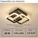 Ver imagem 4 de Luminária Led Moderna Quadrada 26w Bivolt 3 em 1