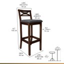 Ver imagem 3 de Kit 5 Banquetas Alta Estofada para Bancada Madri Madeira Capuccino Suede Cinza Ccs