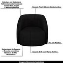 Ver imagem 3 de Conjunto Decorativo Sofá 288cm e Poltrona Clarke com Puff Round Veludo Preto - Gran Belo