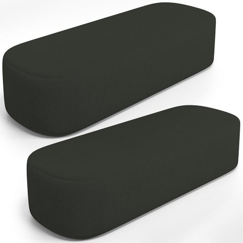 Kit 02 Puffs Decorativos Orgânicos para Living Quarto 160cm Doha W01 Linho Verde Musgo - Lyam Decor