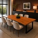 Ver imagem 1 de Mesa de Jantar 6 Lugares Gourmet 230cm x 90cm Madeira Maciça Natural Cor:Madeira Natural