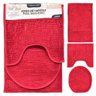 Tapetes para Banheiro de Microfibra Antiderrapante Soft Ball Short 3 Peças - Rio Home Vermelho - 4