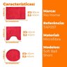 Tapetes para Banheiro de Microfibra Antiderrapante Soft Ball Short 3 Peças - Rio Home Vermelho - 5