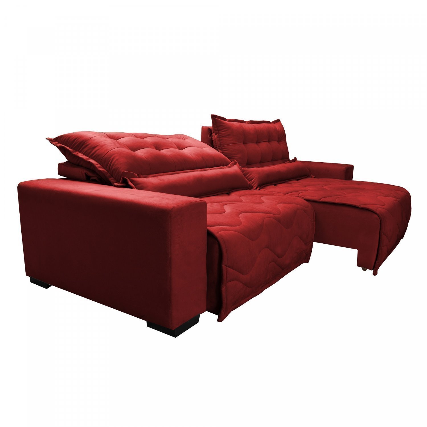 Sofá 2,82m Retrátil, Reclinável com Molas Suede Yescasa