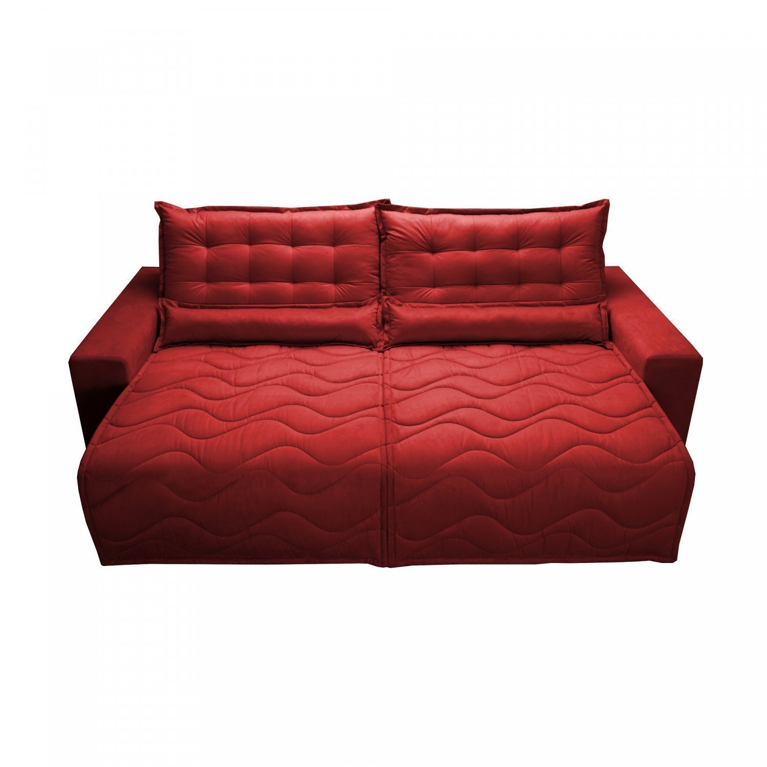 Sofá 2,82m Retrátil, Reclinável com Molas Suede Yescasa