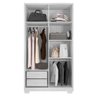Guarda Roupa Solteiro 4 Portas 2 Gavetas Califórnia Carvalho Branco/branco - Incorplac - 6