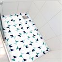 Ver imagem 1 de Adesivo Piso Box Banheiro Arte Tons de Turquesa Antiderrapante Colacomigo 1,20 X 0,97 Metros