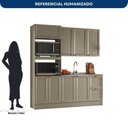 Ver imagem 4 de Cozinha Modulada Compacta Americana 3 Peças Torre Quente com Balcão para Pia Unna Griss Yescasa