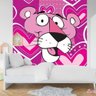 Papel de Parede Pantera Cor de Rosa 300x300cm - 2