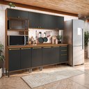 Ver imagem 2 de Armário de Cozinha Completa 10 Portas 230cm Canela/Preto Grid Elara Kappesberg
