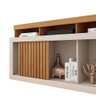 Bancada para Sala até 55 Polegadas com Nichos 136cm Freijó Off White Everett Shop Jm - 3
