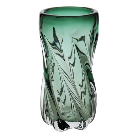 Vaso Decorativo Enfeite Casa Vidro 22x10x10cm Verde
