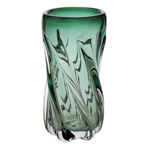 Vaso Decorativo Enfeite Casa Vidro 22x10x10cm Verde