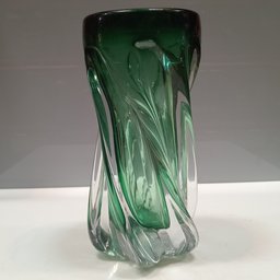 Vaso Decorativo Enfeite Casa Vidro 22x10x10cm Verde - 2