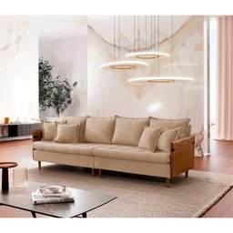 Sofá Push Linho 02 Módulos 80 Cm B25cm Meu Sofá Online A226 Linho Bege - 1