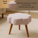 Ver imagem 3 de Puff Flor em Bouclé com Pés em Madeira Maciça Reforçada