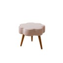 Ver imagem 2 de Puff Flor em Bouclé com Pés em Madeira Maciça Reforçada