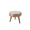 Puff Flor em Bouclé com Pés em Madeira Maciça Reforçada - 2