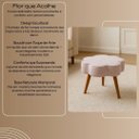 Ver imagem 5 de Puff Flor em Bouclé com Pés em Madeira Maciça Reforçada