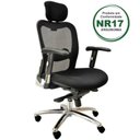 Ver imagem 2 de Cadeira Presidente Tela New Ergon Frisokar Cor Preta –2411