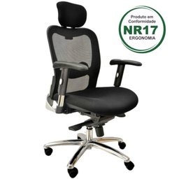 Cadeira Presidente Tela New Ergon Frisokar Cor Preta –2411 - 2