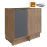 Balcão Canto Cozinha Modular 100% MDF Édez Uno, 1 Porta, Grafite e Louro Freijó, 92,5 cm - 1