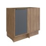 Balcão Canto Cozinha Modular 100% MDF Édez Uno, 1 Porta, Grafite e Louro Freijó, 92,5 cm - 2