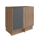 Ver imagem 2 de Balcão Canto Cozinha Modular 100% MDF Édez Uno, 1 Porta, Grafite e Louro Freijó, 92,5 cm