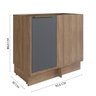 Balcão Canto Cozinha Modular 100% MDF Édez Uno, 1 Porta, Grafite e Louro Freijó, 92,5 cm - 5
