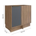 Ver imagem 5 de Balcão Canto Cozinha Modular 100% MDF Édez Uno, 1 Porta, Grafite e Louro Freijó, 92,5 cm