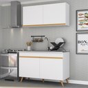 Ver imagem 1 de Cozinha Compacta 2 peças com Armário e Balcão MP3748 Veneza GW Multimóveis Branca
