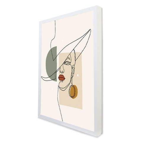 Quadro Decorativo Abstrato Elegance em Moldura Caixa TaColado Moldura Caixa 3cm Branca sem Vidro 20 