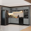 Ver imagem 1 de Armário de Cozinha Completa de Canto Suspenso 465cm Nice Madesa 06 Cinza