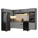 Ver imagem 2 de Armário de Cozinha Completa de Canto Suspenso 465cm Nice Madesa 06 Cinza
