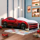 Ver imagem 1 de Mini Cama Carro Infantil Vermelho Proteção Lateral e Colchão Vermelho Cama Infantil Vermelho