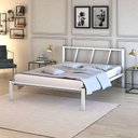 Ver imagem 4 de Cama para Dormitório Casal Helena de Ferro Estilo Industrial Cor:branco
