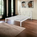 Ver imagem 2 de Cama para Dormitório Casal Helena de Ferro Estilo Industrial Cor:branco