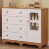 Cômoda de Bebê Infantil 1 Porta com Janela 4 Gavetas 100% Mdf Uli - 1