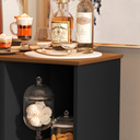Ver imagem 3 de Balcão Aparador Buffet Retrô Royal 1 Porta Com Adega:Preto/Freijo