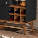 Ver imagem 4 de Balcão Aparador Buffet Retrô Royal 1 Porta Com Adega:Preto/Freijo