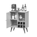 Ver imagem 5 de Balcão Aparador Buffet Retrô Royal 1 Porta Com Adega:Preto/Freijo