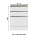 Ver imagem 3 de Balcão 60 cm 3 Gavetas Branco/Branco Veludo Lux Madesa
