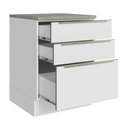 Ver imagem 4 de Balcão 60 cm 3 Gavetas Branco/Branco Veludo Lux Madesa