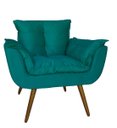 Ver imagem 1 de Poltrona Decorativa Estofada Para Consultório Opala Suede Azul Turquesa - LM DECOR